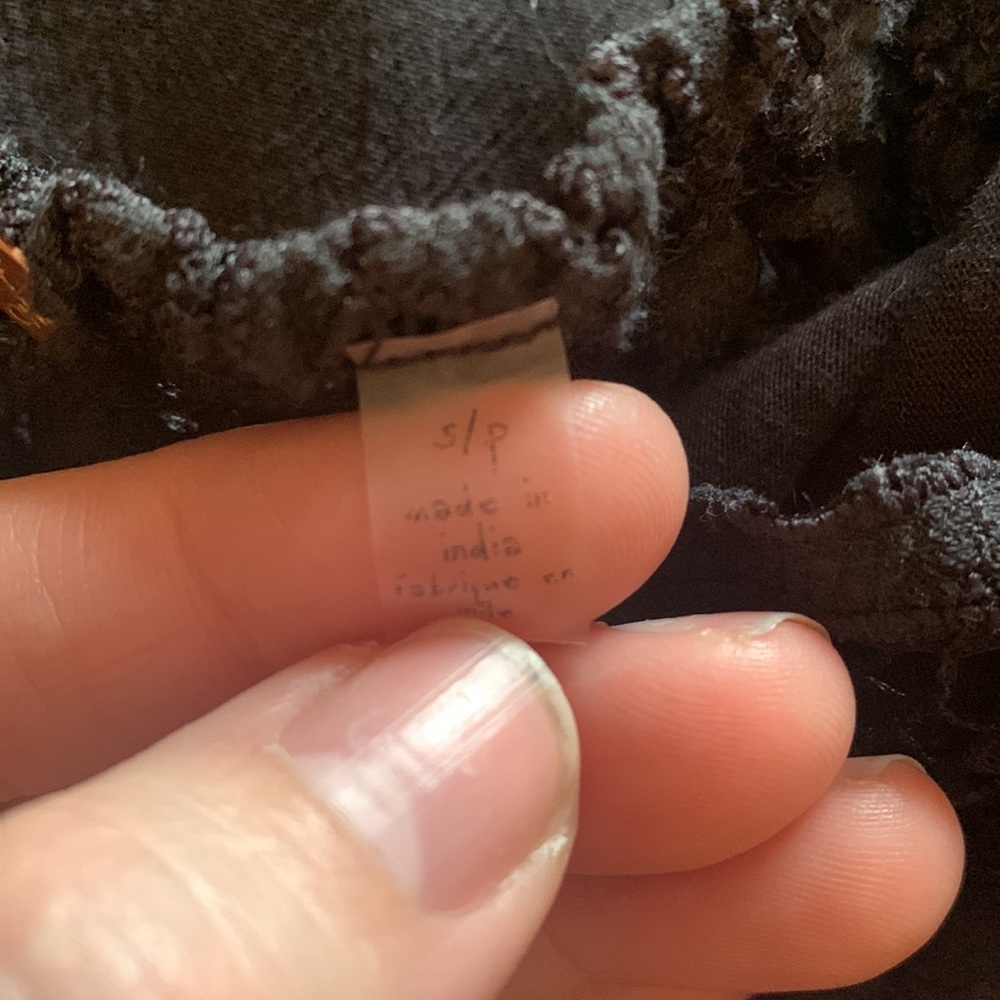 FREE PEOPLE long black dress beautiful lace top and ruffle hem scandalous!! - Picture 4 of 5